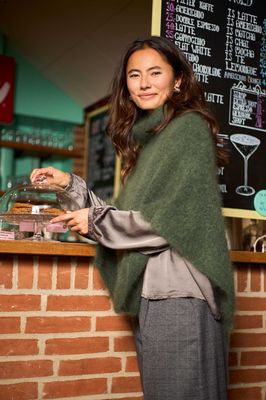 BCBJOERK roll neck poncho