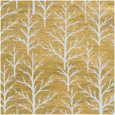 Winter Trees Gold & White Embossed Foil Gift Wrap - One 76.2 cm X 1.83 m Roll