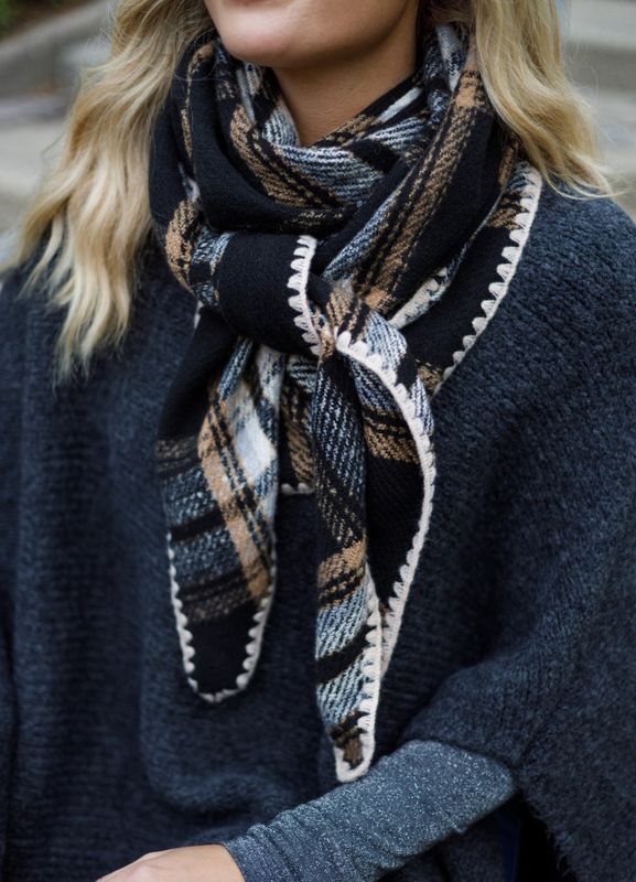BCLEONI chequered scarf